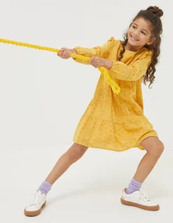 FatFace Grace Broderie Dress Golden Yellow Online