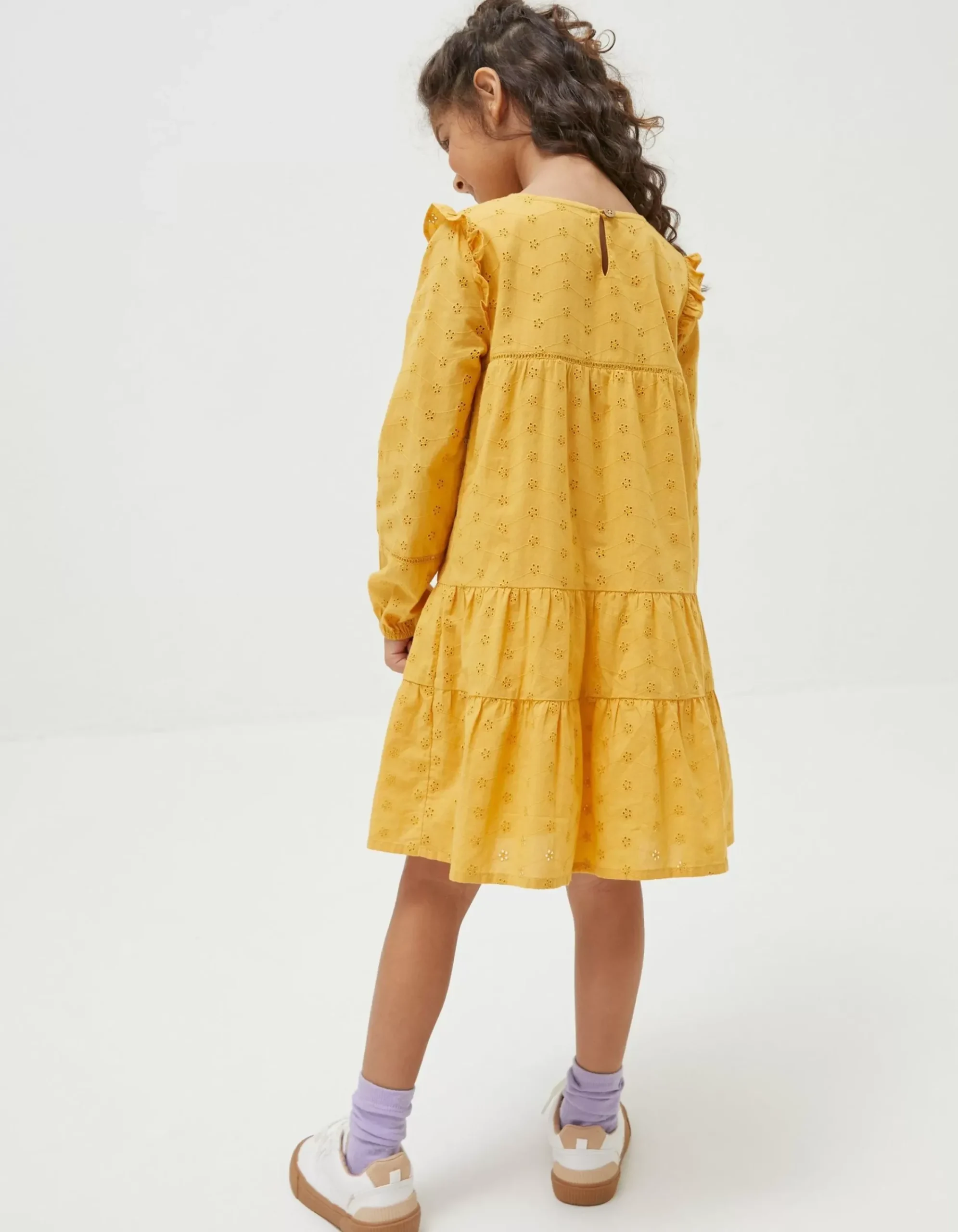 FatFace Grace Broderie Dress Golden Yellow Online