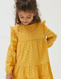 FatFace Grace Broderie Dress Golden Yellow Online
