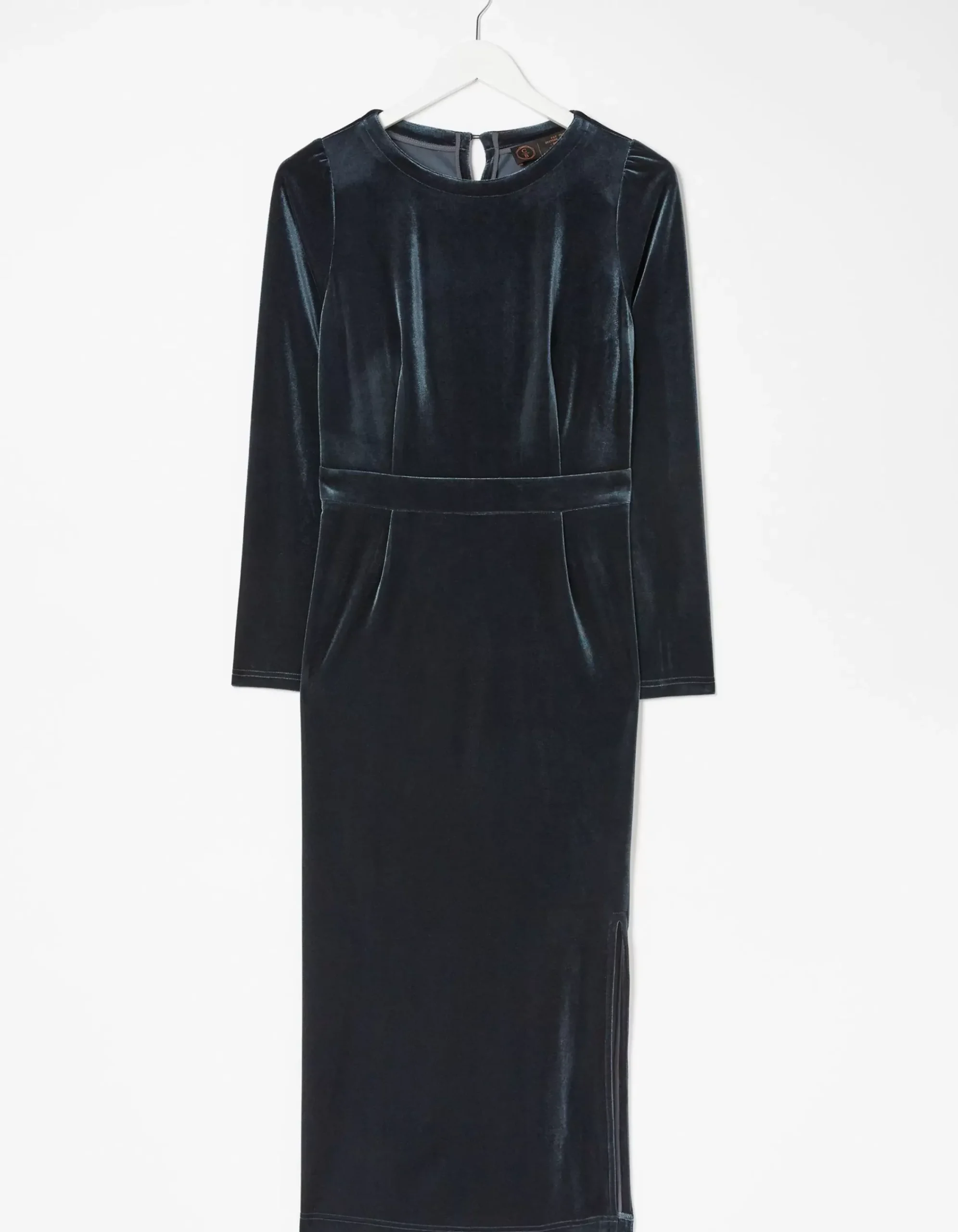 FatFace Haldon Velvet Midi Dress Dark Navy