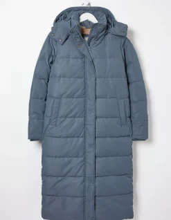FatFace Harley Long Puffer Coat Dusky Blue Best