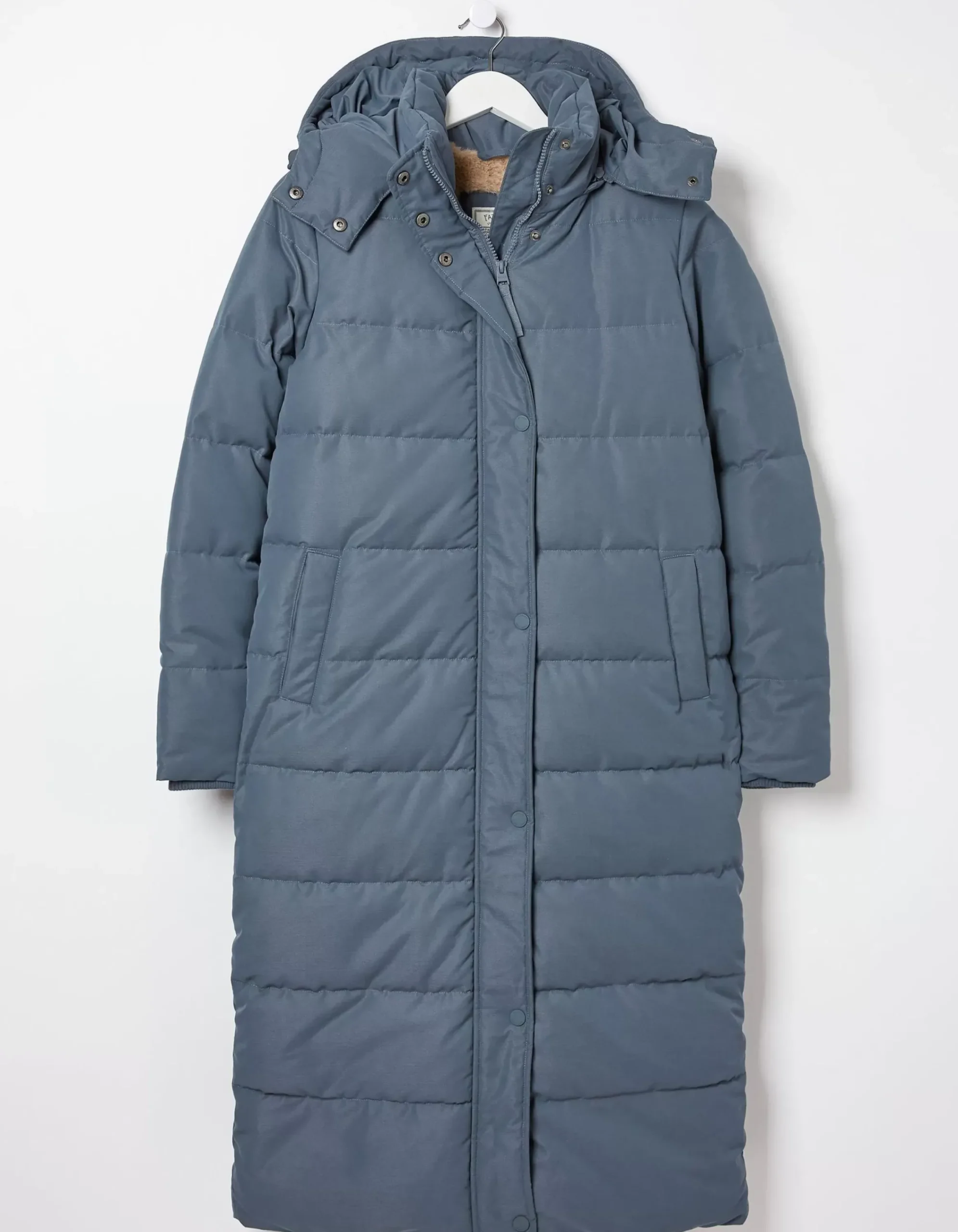 FatFace Harley Long Puffer Coat Dusky Blue Best