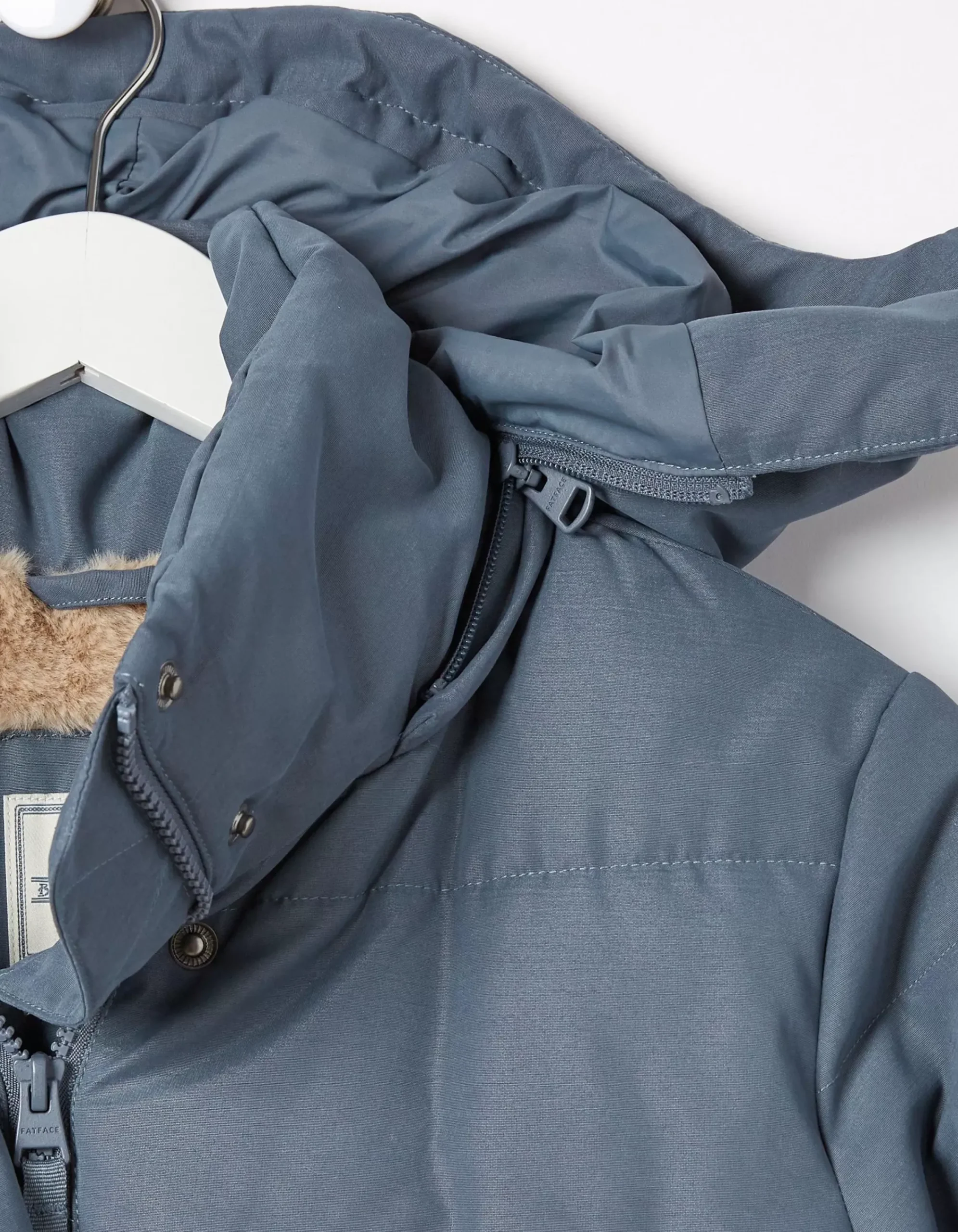 FatFace Harley Long Puffer Coat Dusky Blue Best