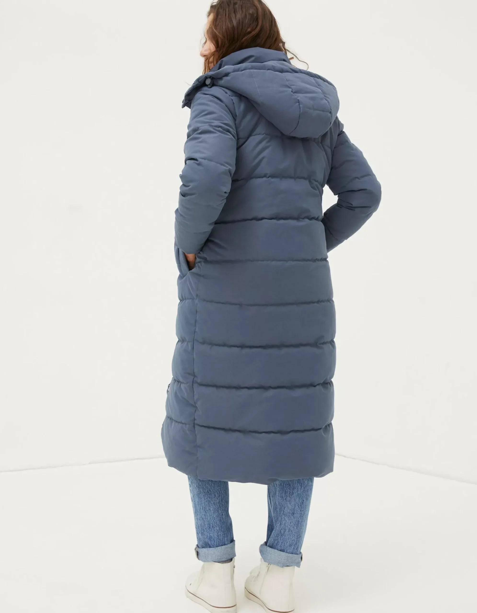 FatFace Harley Long Puffer Coat Dusky Blue Best