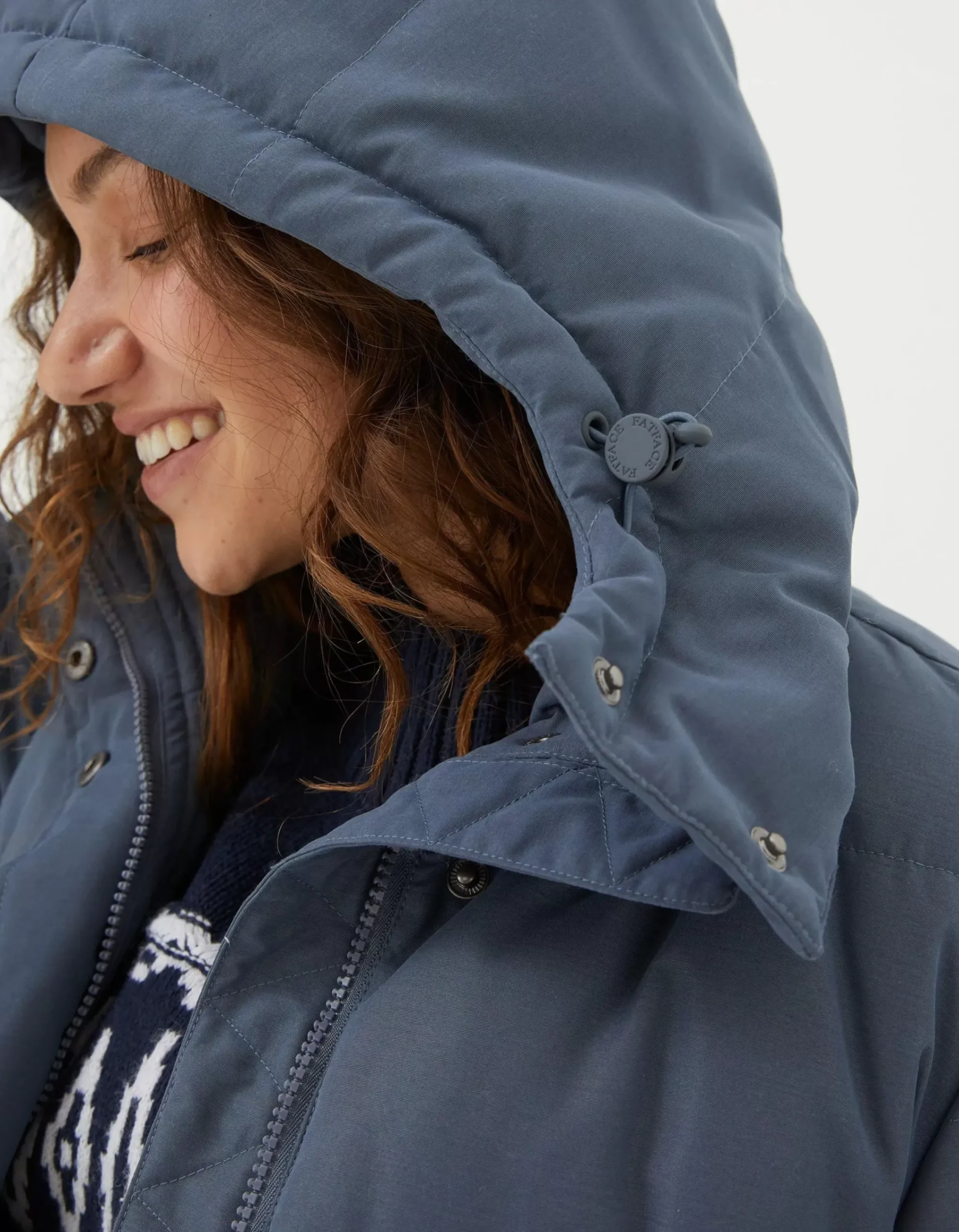 FatFace Harley Long Puffer Coat Dusky Blue Best