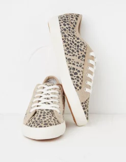 FatFace Harlow Animal Print Lace Up Trainers Natural Hot
