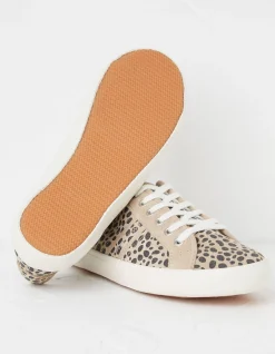 FatFace Harlow Animal Print Lace Up Trainers Natural Hot