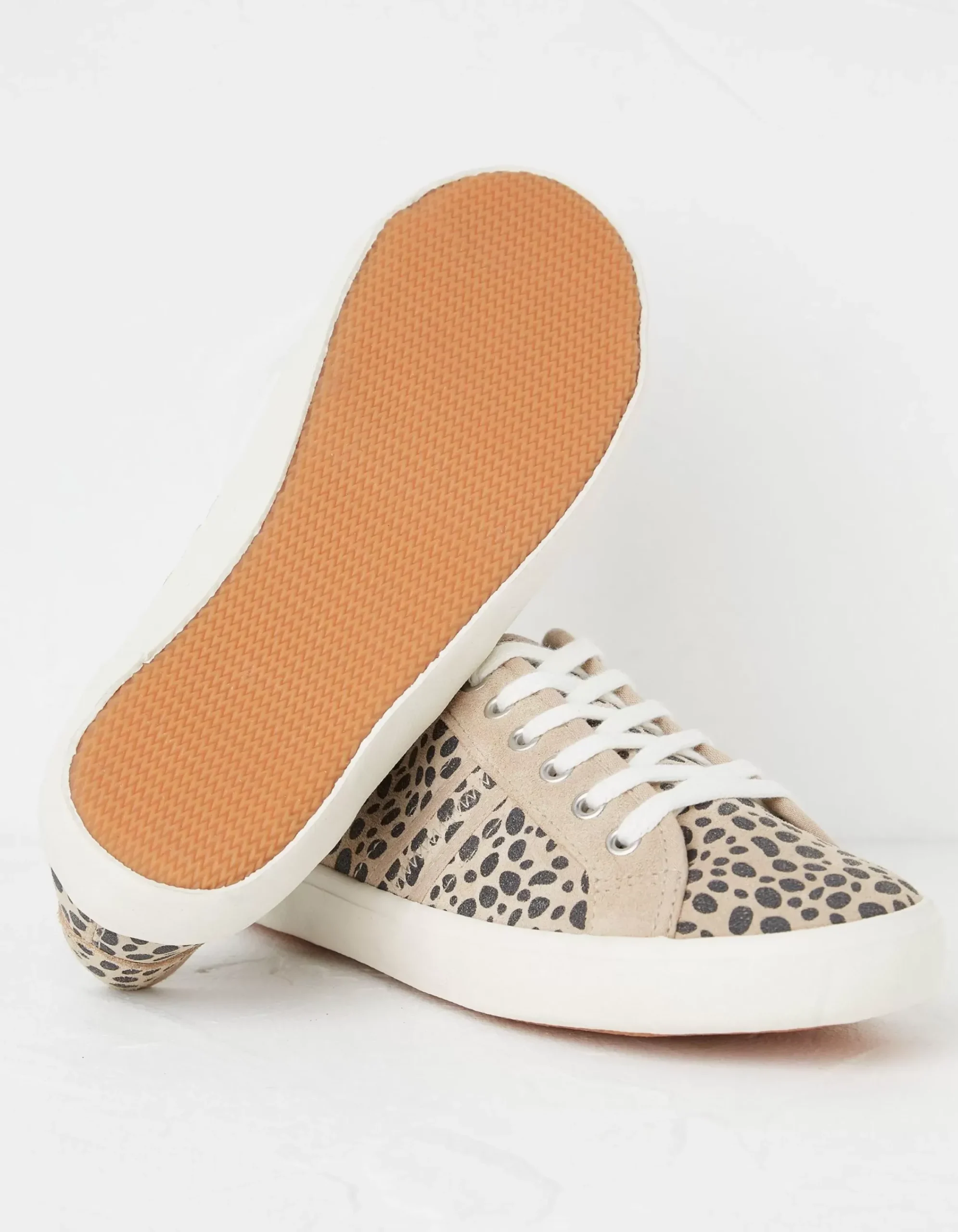 FatFace Harlow Animal Print Lace Up Trainers Natural Hot