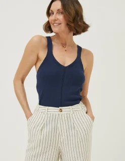 FatFace Harriet Halter Top Navy Outlet