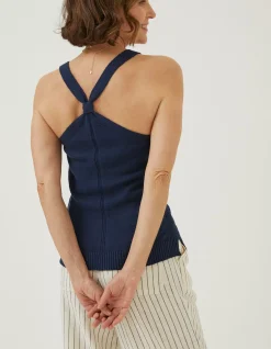 FatFace Harriet Halter Top Navy Outlet