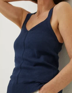 FatFace Harriet Halter Top Navy Outlet