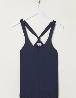 FatFace Harriet Halter Top Navy Outlet