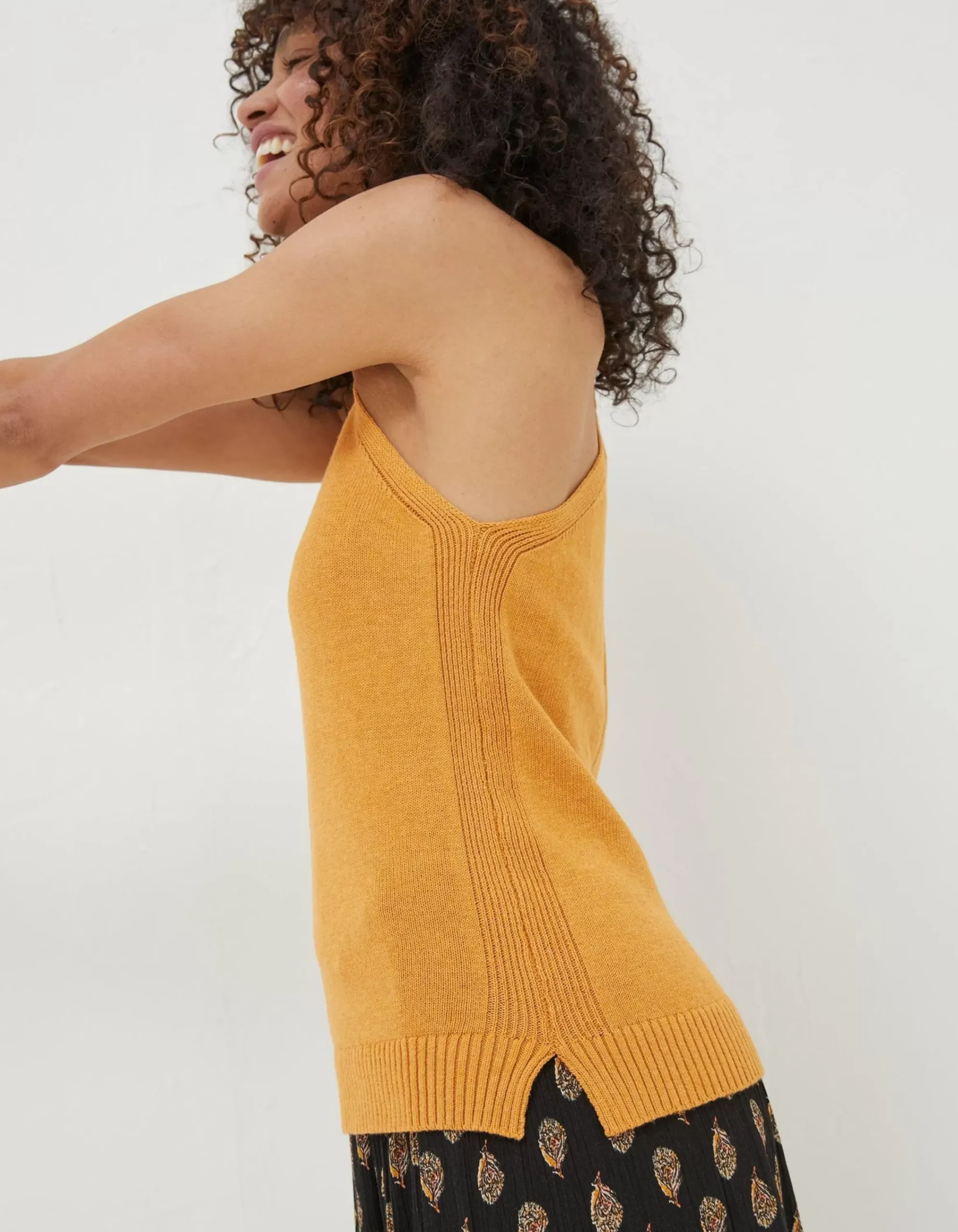 FatFace Harriet Halter Top Yellow