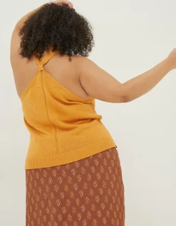 FatFace Harriet Halter Top Yellow