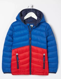 FatFace Harry Colour Block Padded Jacket Cobalt Blue Clearance