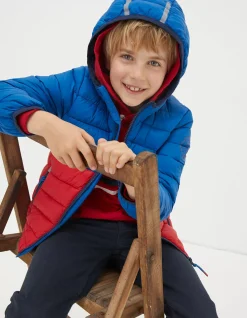 FatFace Harry Colour Block Padded Jacket Cobalt Blue Clearance
