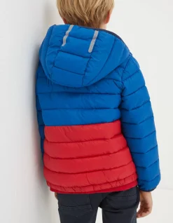 FatFace Harry Colour Block Padded Jacket Cobalt Blue Clearance