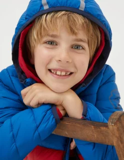 FatFace Harry Colour Block Padded Jacket Cobalt Blue Clearance