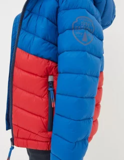 FatFace Harry Colour Block Padded Jacket Cobalt Blue Clearance