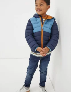 FatFace Harry Colour Block Padded Jacket Navy Outlet