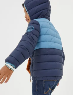 FatFace Harry Colour Block Padded Jacket Navy Outlet