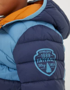 FatFace Harry Colour Block Padded Jacket Navy Outlet