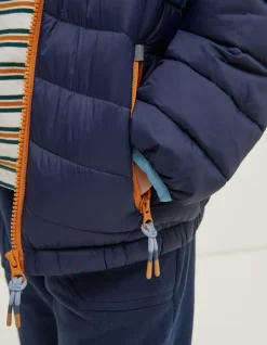 FatFace Harry Colour Block Padded Jacket Navy Outlet