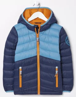 FatFace Harry Colour Block Padded Jacket Navy Outlet