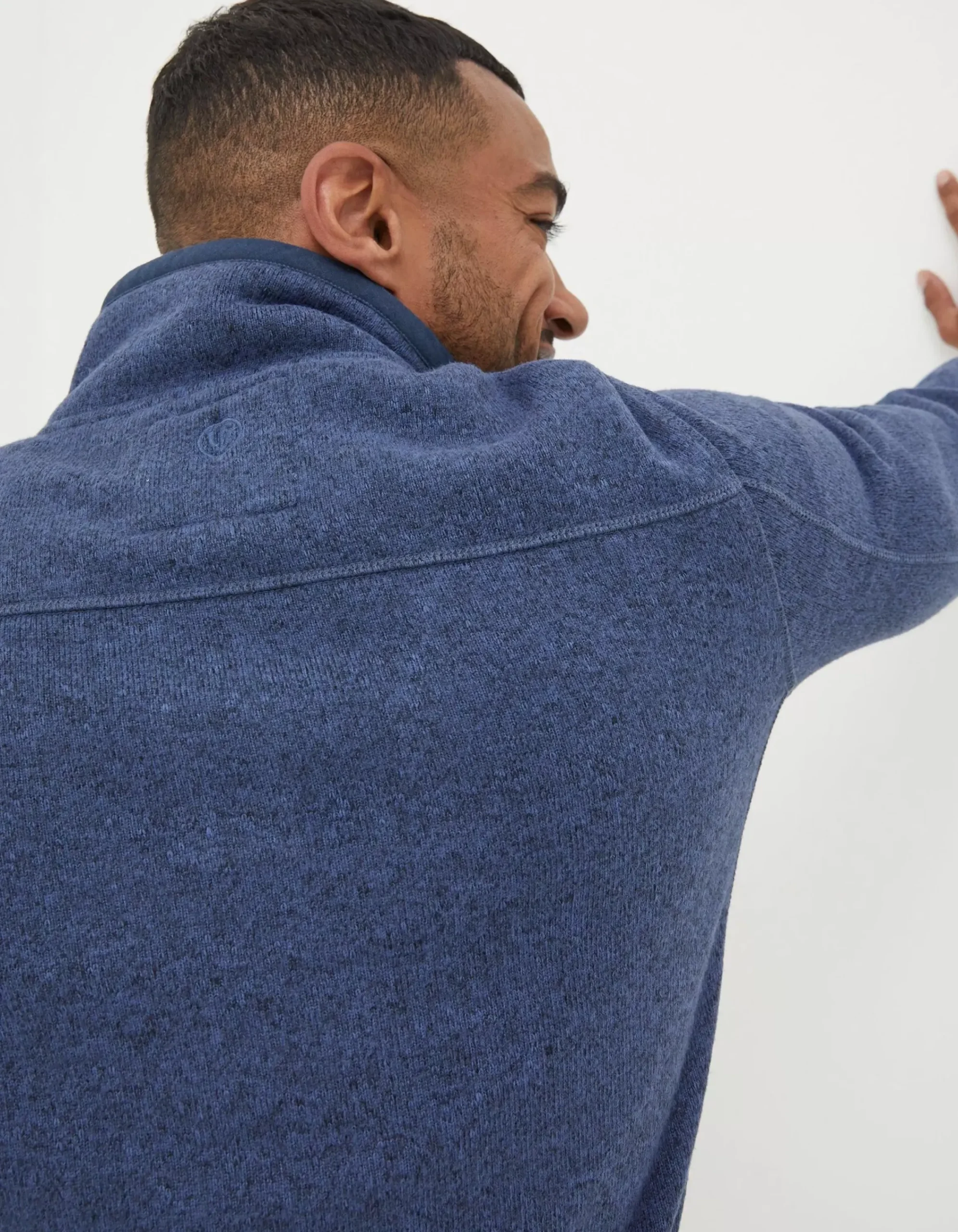 FatFace Haxby Fleece Half Neck Sweatshirt Navy Marl Best