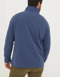 FatFace Haxby Fleece Half Neck Sweatshirt Navy Marl Best