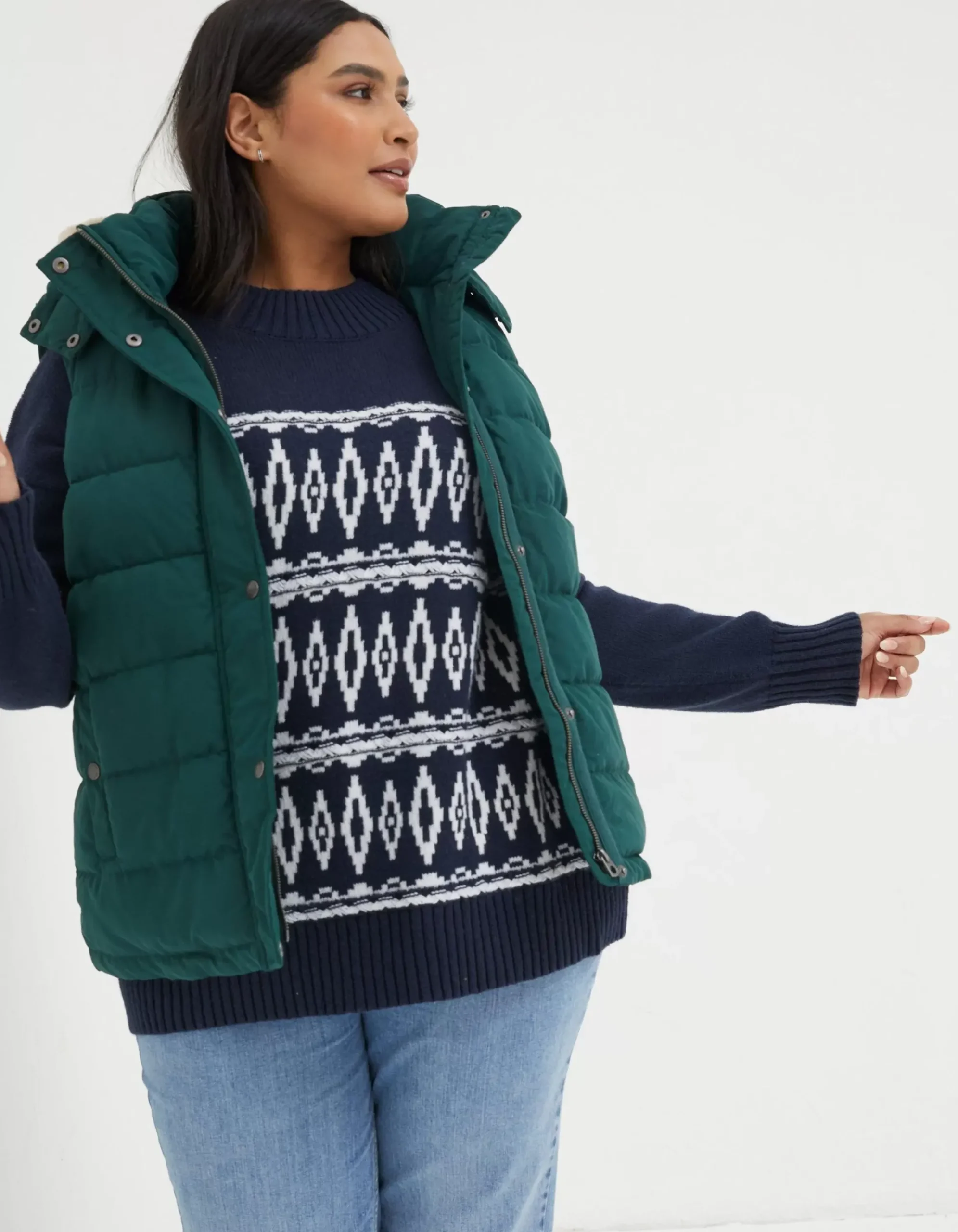 FatFace Hayley Gilet Dark Teal Discount