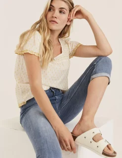 FatFace Hertford Skinny Denim Capri Crops Light Wash Discount