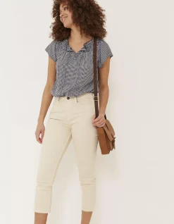 FatFace Hertford Skinny Denim Capri Crops Ecru Hot