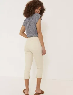 FatFace Hertford Skinny Denim Capri Crops Ecru Hot