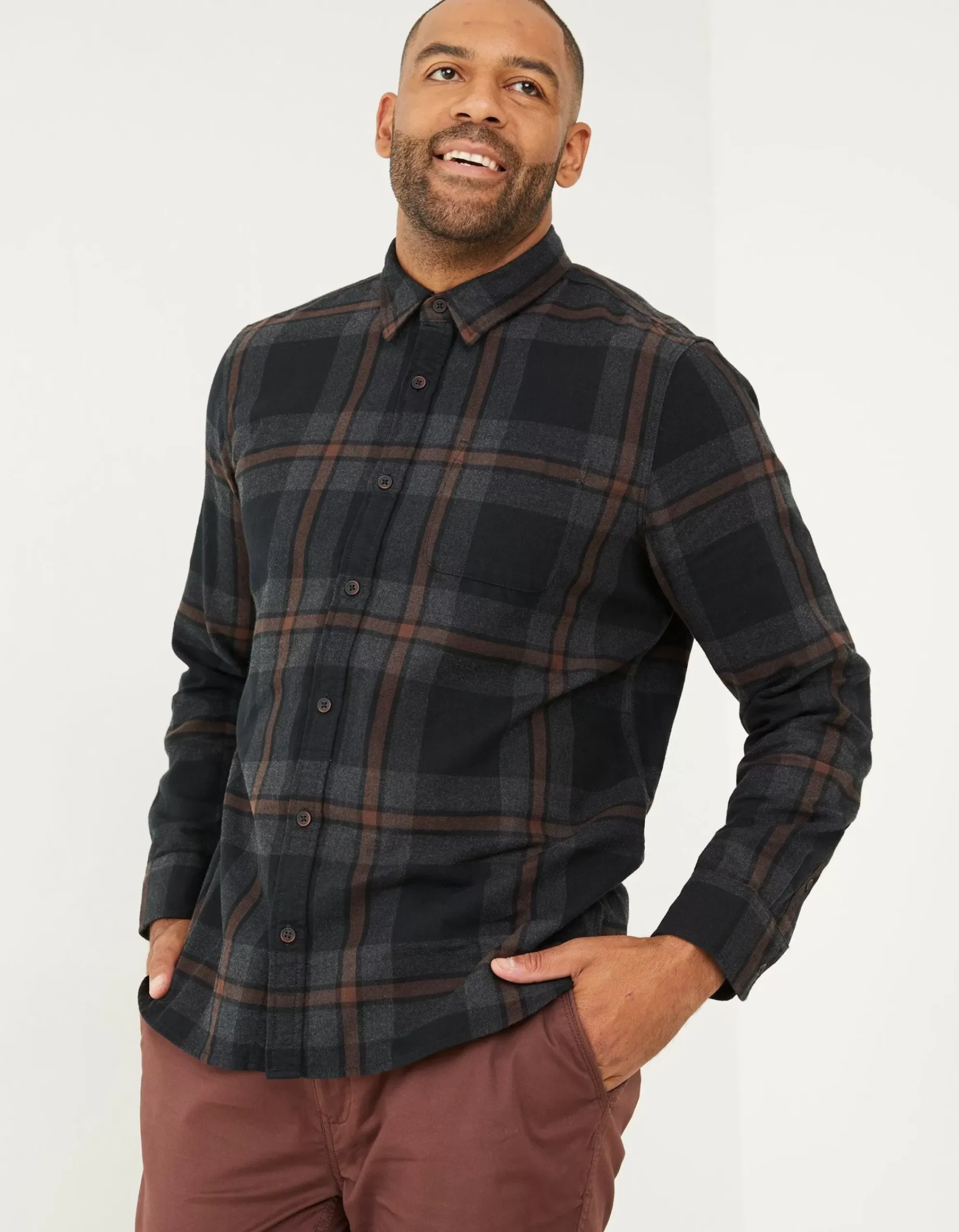 FatFace Heyshott Slim Stretch Chino Dark Brown Discount
