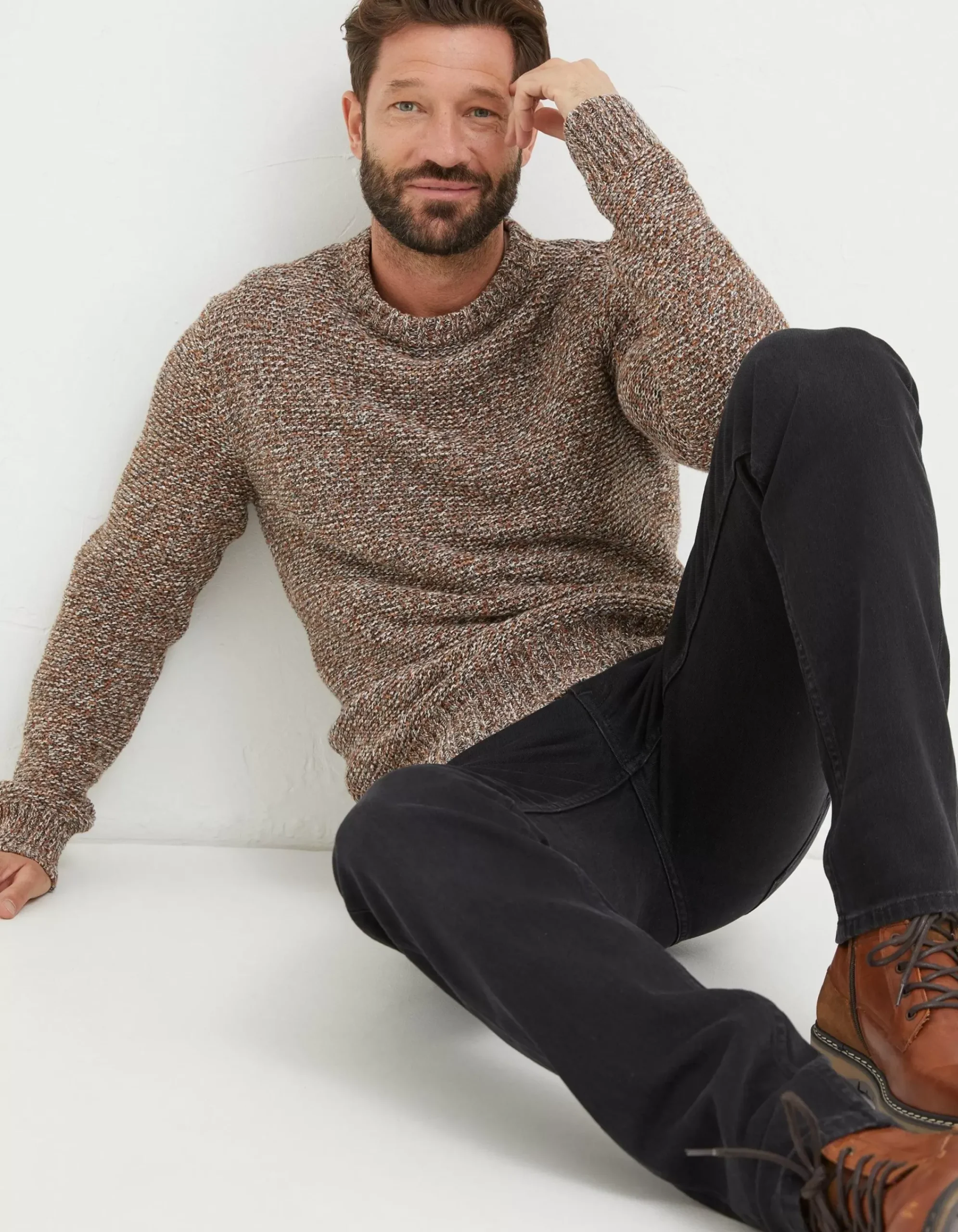 FatFace Hove Crew Jumper Natural Discount