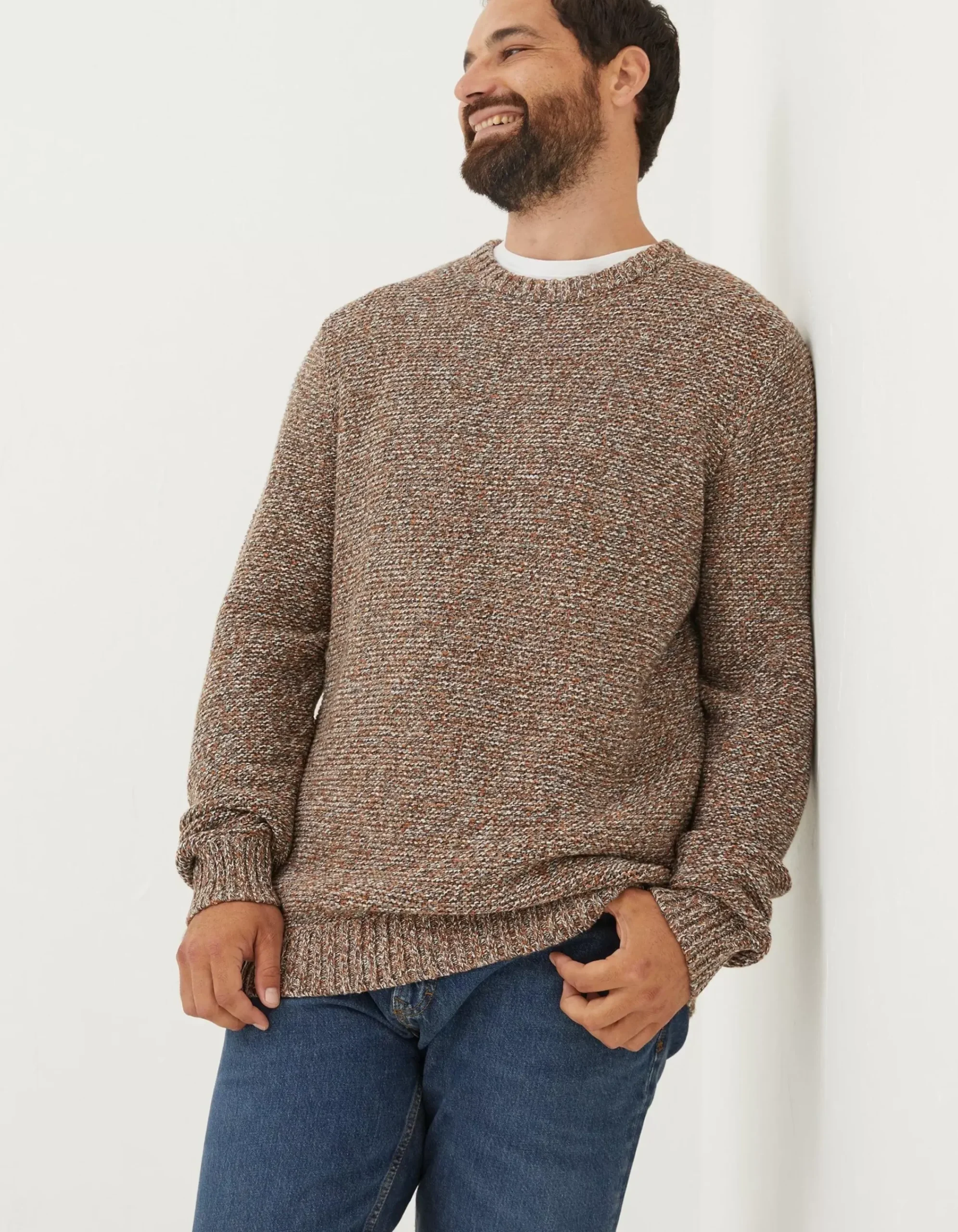FatFace Hove Crew Jumper Natural Discount
