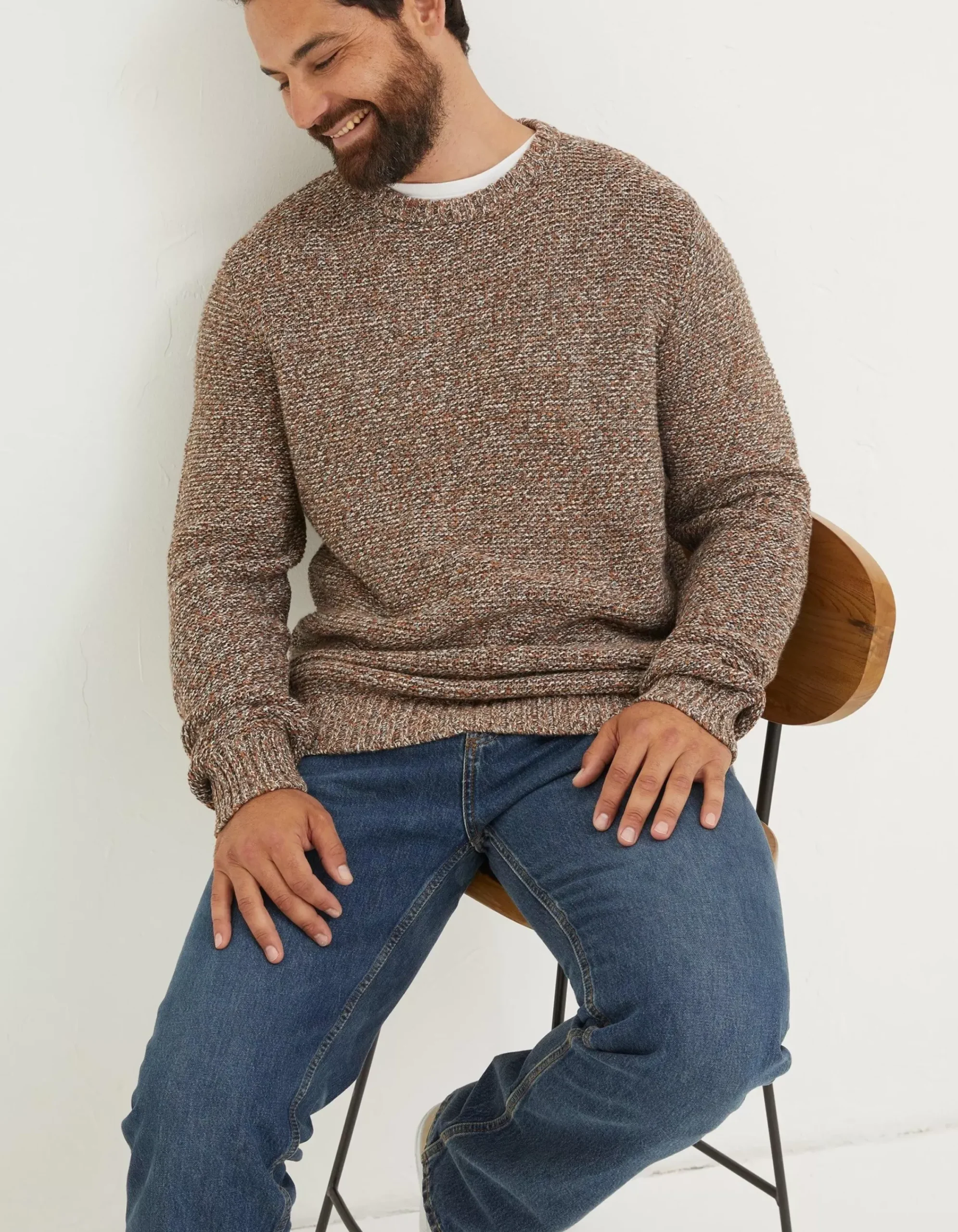 FatFace Hove Crew Jumper Natural Discount