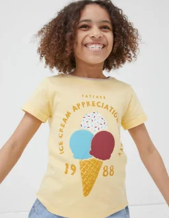 FatFace Ice Cream T-Shirt Yellow