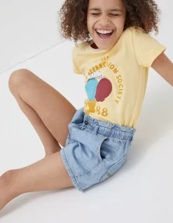 FatFace Ice Cream T-Shirt Yellow