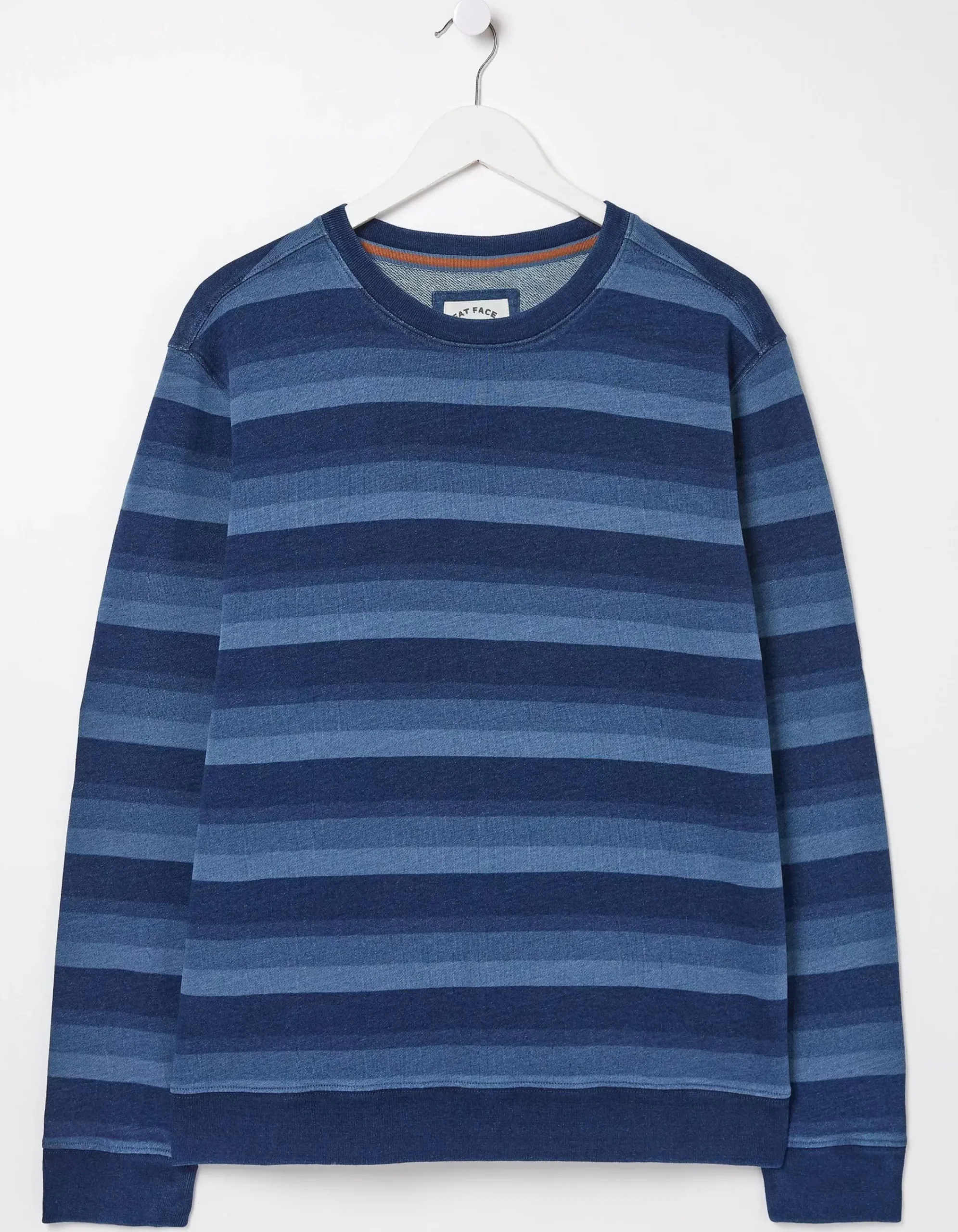 FatFace Indigo Stripe Crew Neck Sweatshirt Indigo Blue Online