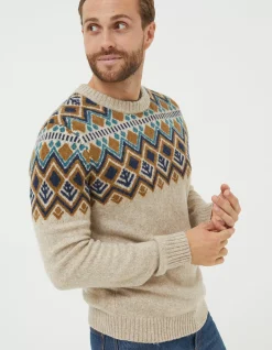 FatFace Ives Crew Jumper Oatmeal Outlet