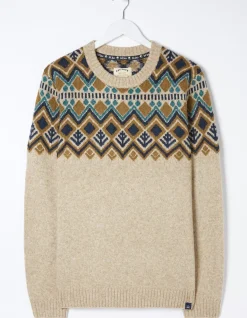 FatFace Ives Crew Jumper Oatmeal Outlet