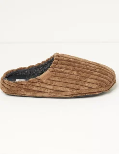 FatFace Jamieson Cord Mule Slippers Tan Clearance