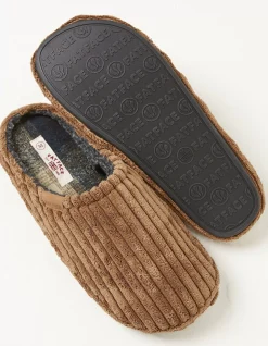 FatFace Jamieson Cord Mule Slippers Tan Clearance