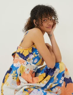 FatFace Jayden Coastal Midi Dress Cobalt Blue Best