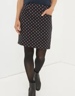 FatFace Jennie Floral Geo Jersey Skirt Black Online