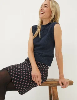 FatFace Jennie Floral Geo Jersey Skirt Black Online
