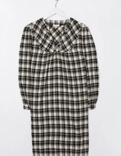 FatFace Jessie Check Smock Dress Ivory Sale