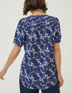 FatFace Jodie Geo Batik Blouse Navy Online